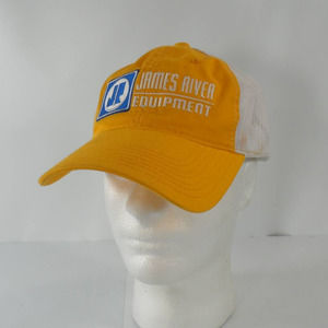 James River Equipment Mesh Trucker Strapback Cap Hat Yellow White